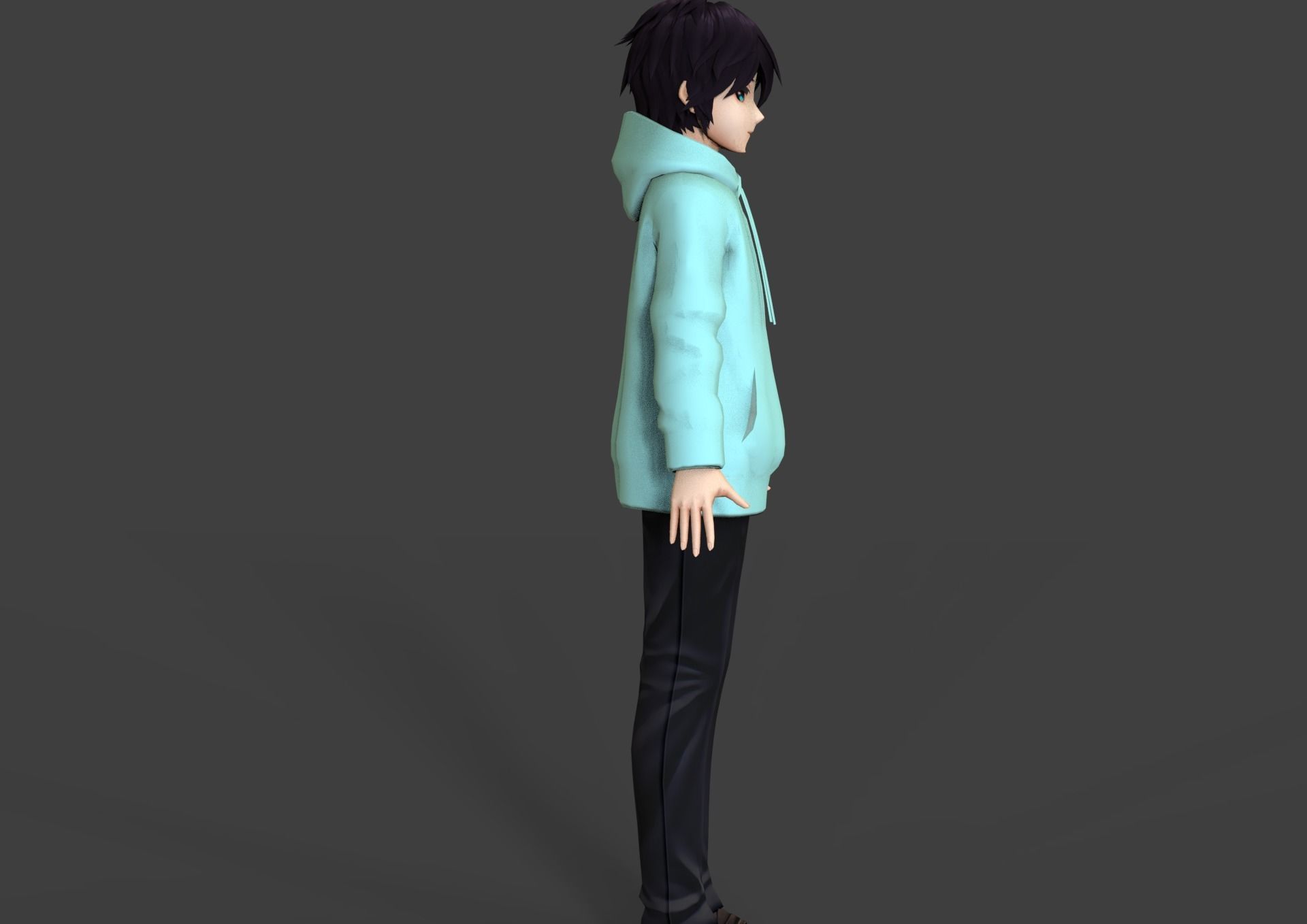 game ready Low Poly Anime Character 21 Low-poly 3D model_3