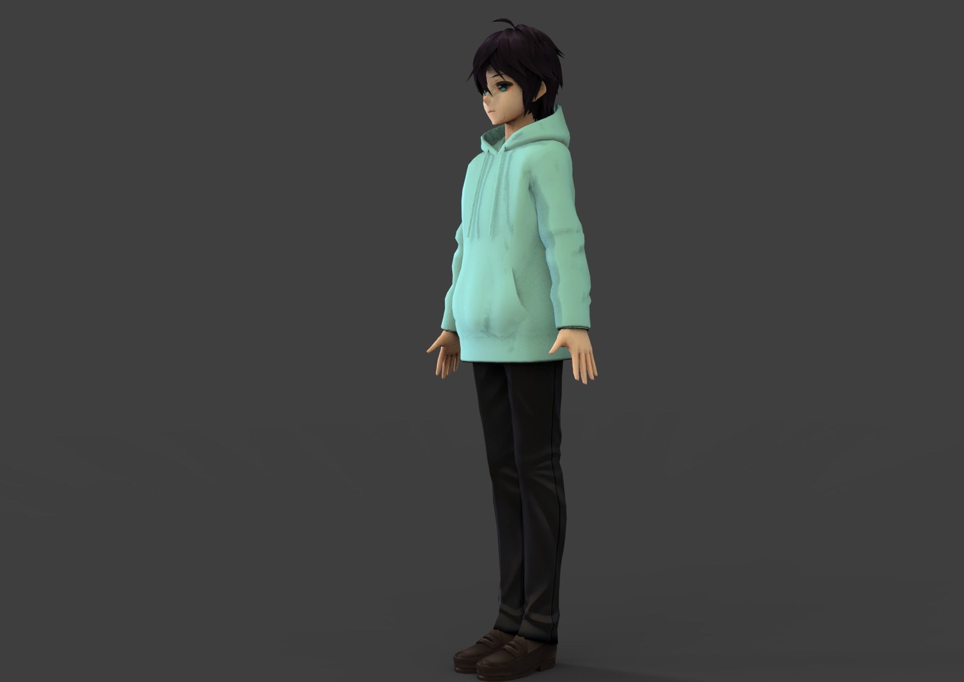 game ready Low Poly Anime Character 21 Low-poly 3D model_5
