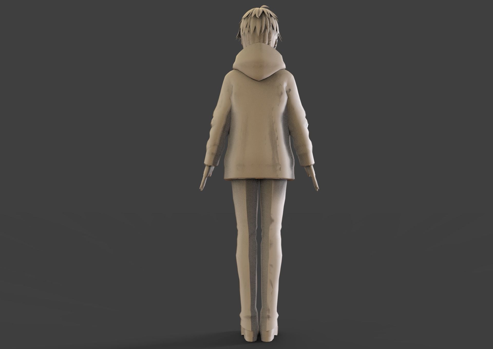 game ready Low Poly Anime Character 21 Low-poly 3D model_8