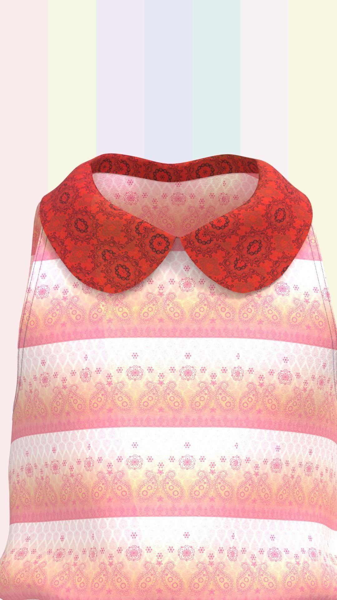 Girls Romper Dress  Low-poly 3D model_1