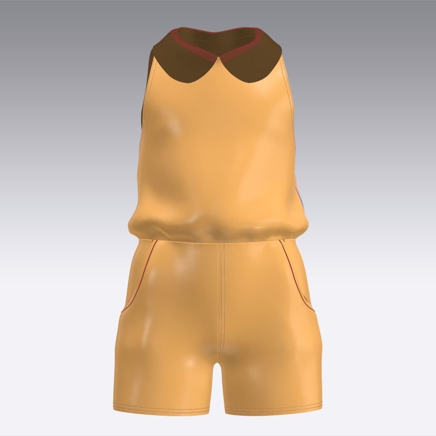 Girls Romper Dress  Low-poly 3D model_17