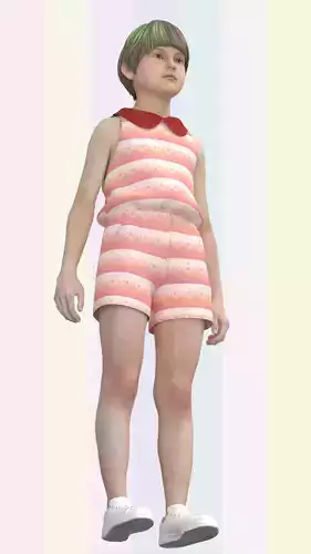 Girls Romper Dress  Low-poly 3D model