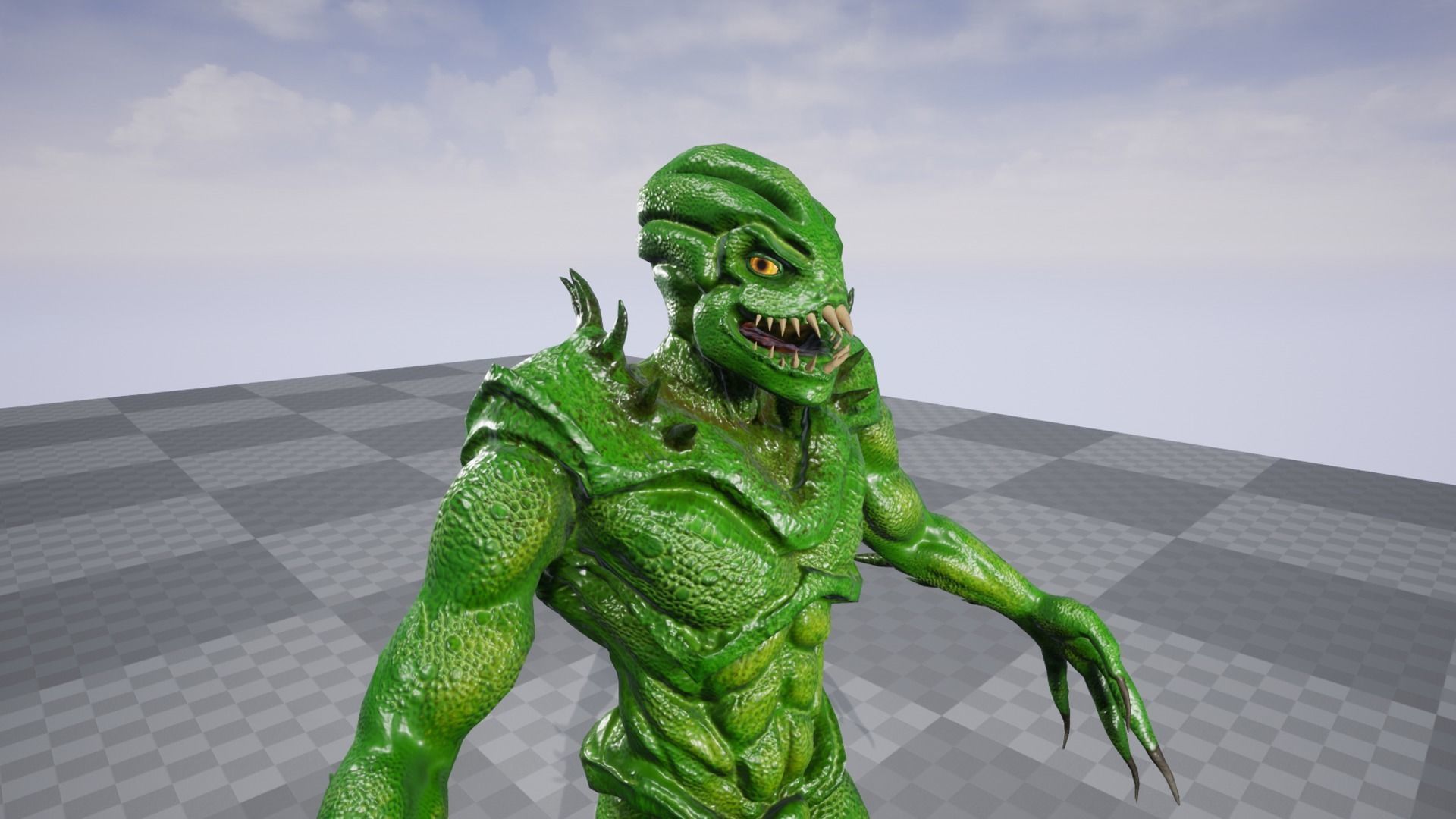 Reptile monster  Low-poly 3D model_19