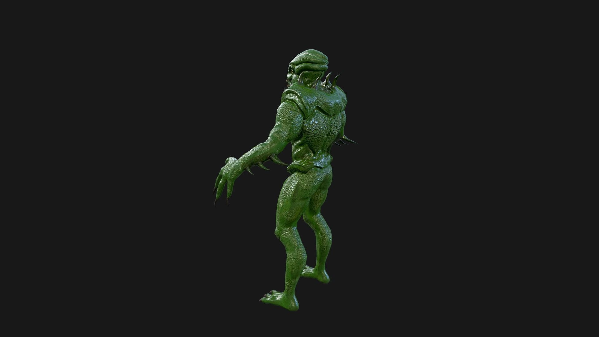 Reptile monster  Low-poly 3D model_17