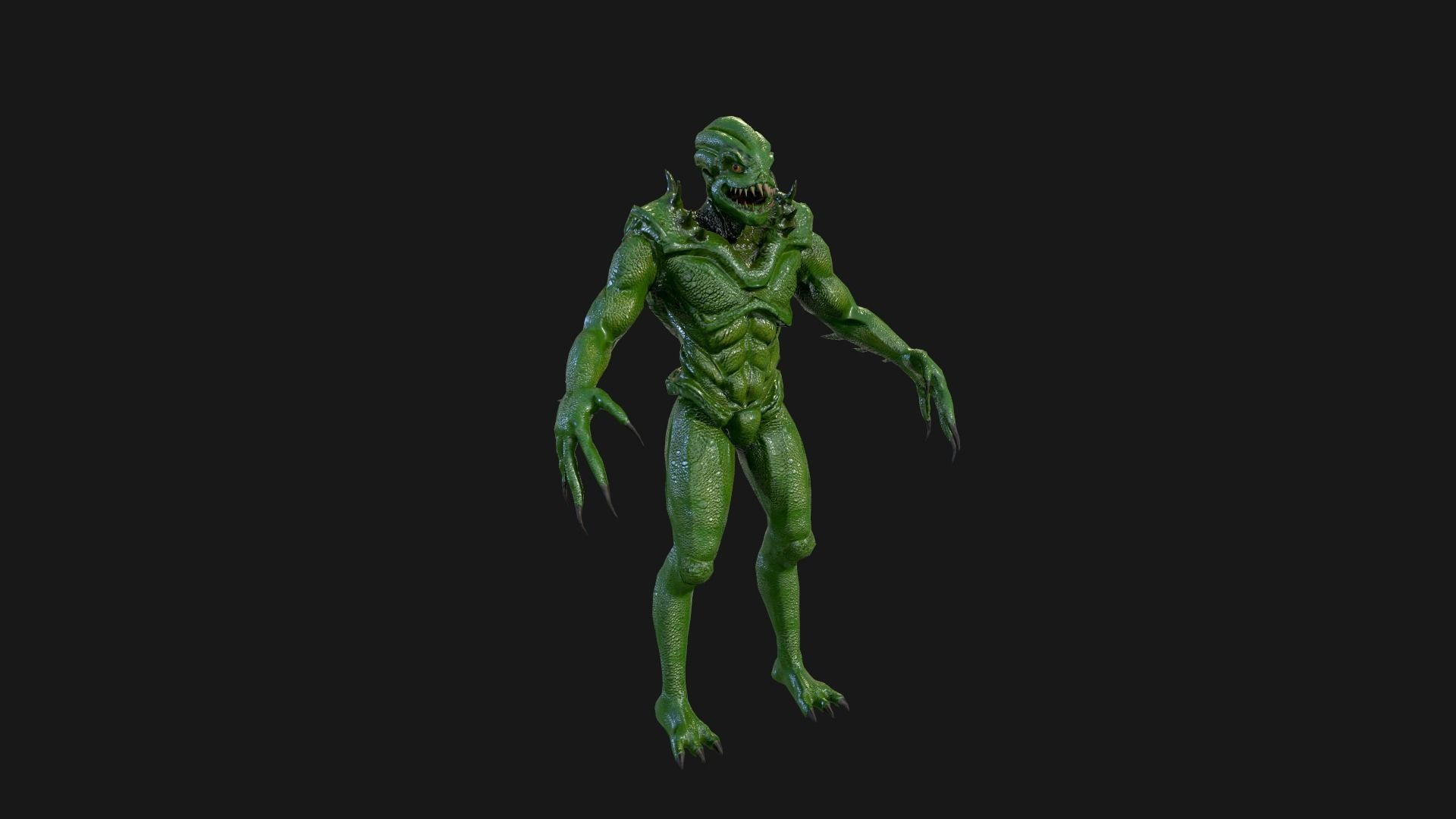 Reptile monster  Low-poly 3D model_14