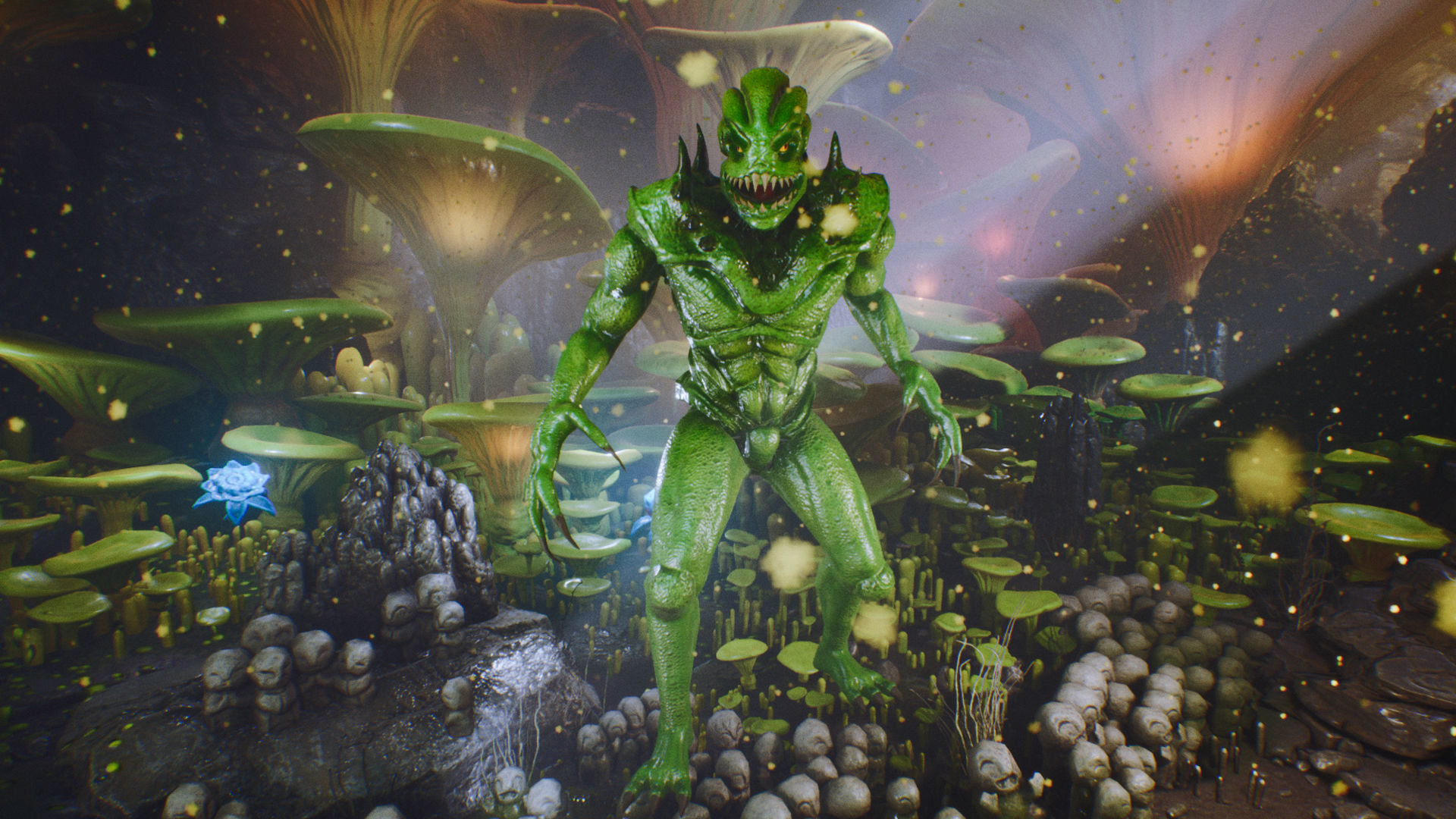 Reptile monster  Low-poly 3D model_6