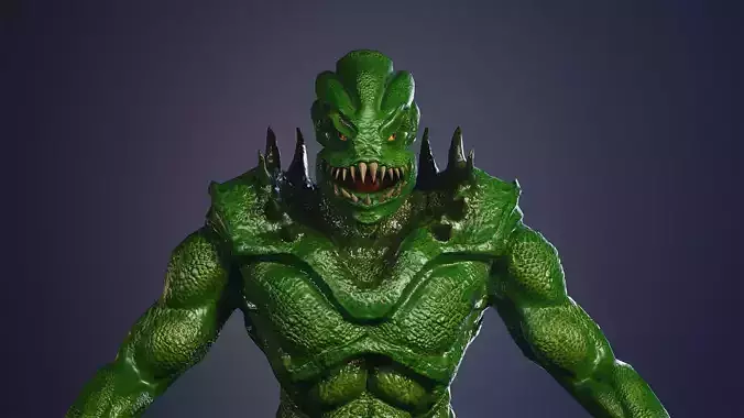Reptile monster  Low-poly 3D model