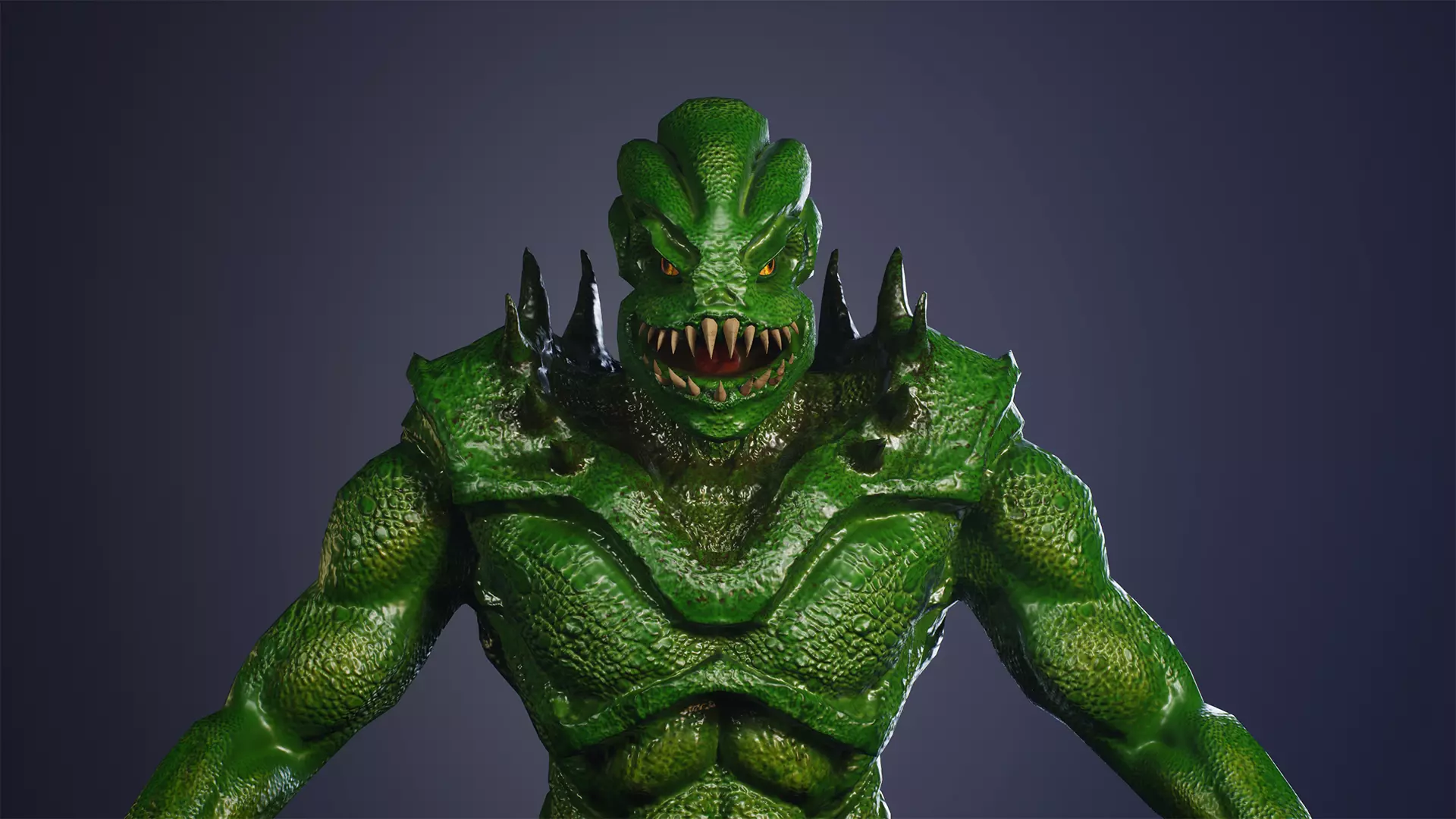 Reptile monster  Low-poly 3D model_0