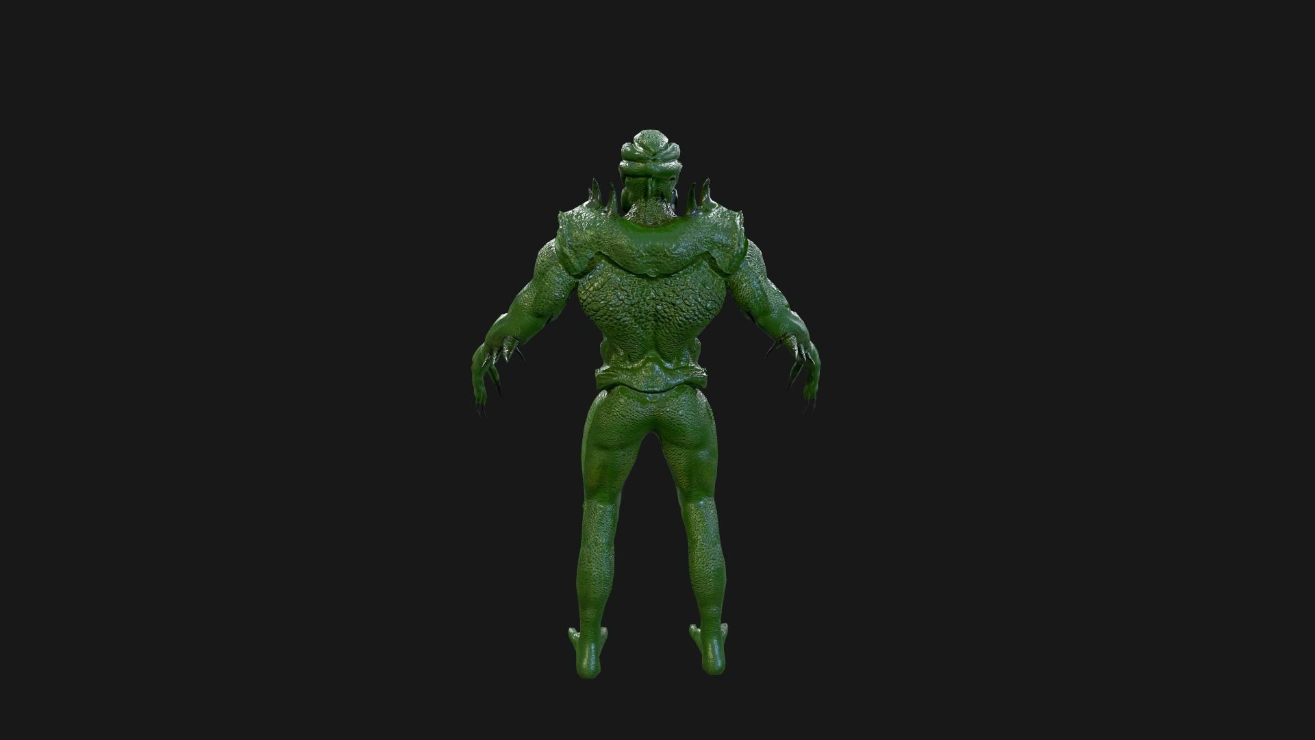 Reptile monster  Low-poly 3D model_16