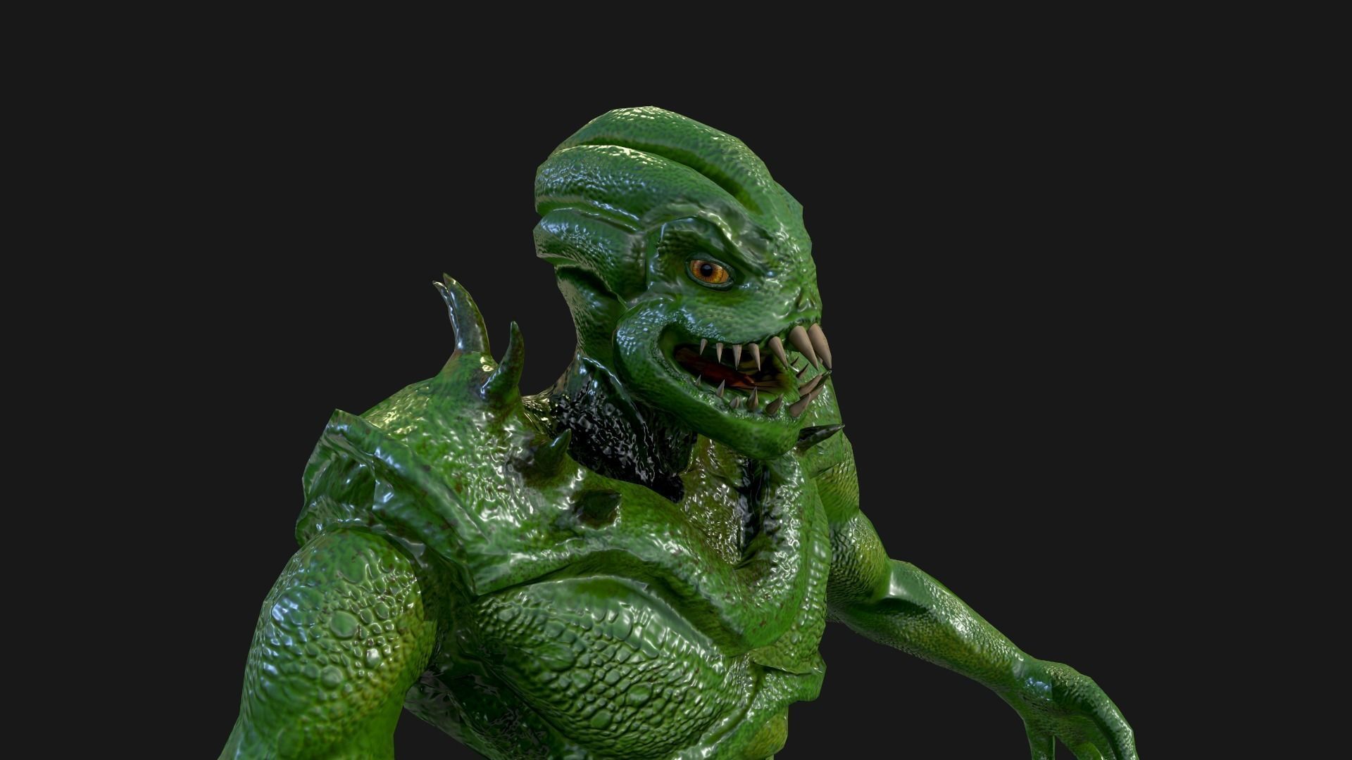 Reptile monster  Low-poly 3D model_12