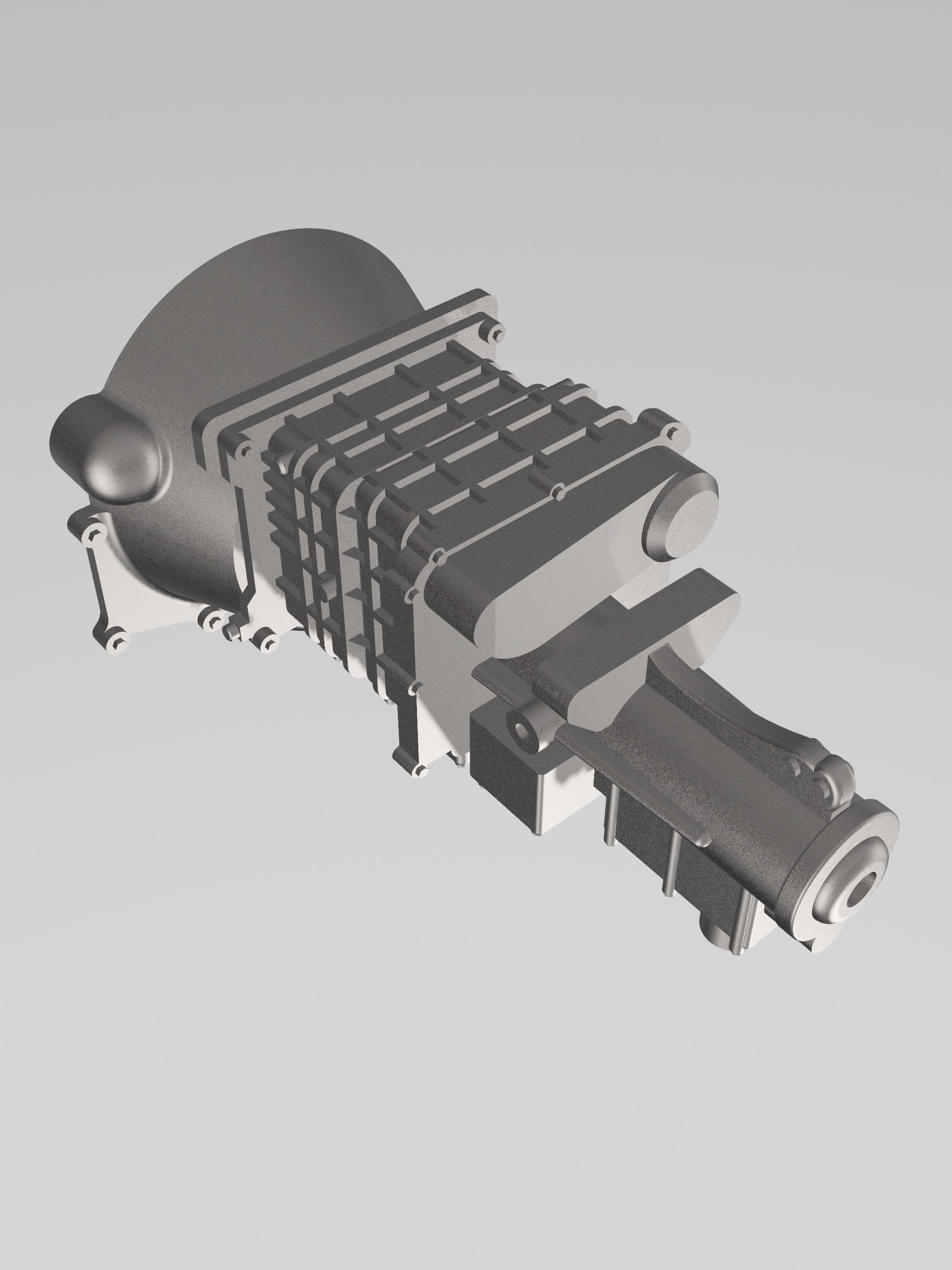 Tremec TR6060 Gearbox Transmission with bellhousing 3D print model_3