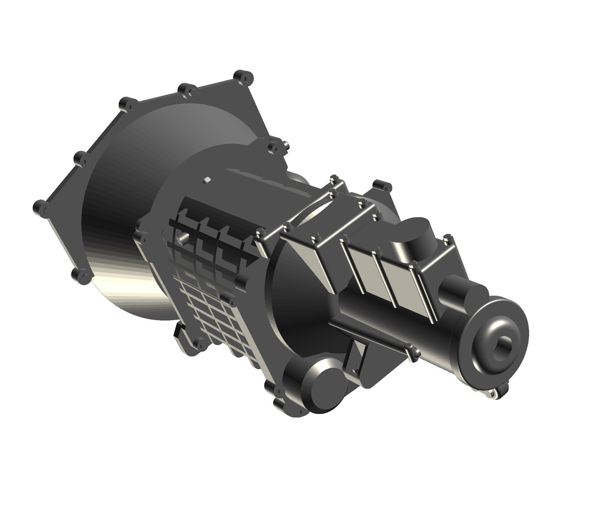 Tremec TR6060 Gearbox Transmission with bellhousing 3D print model_5