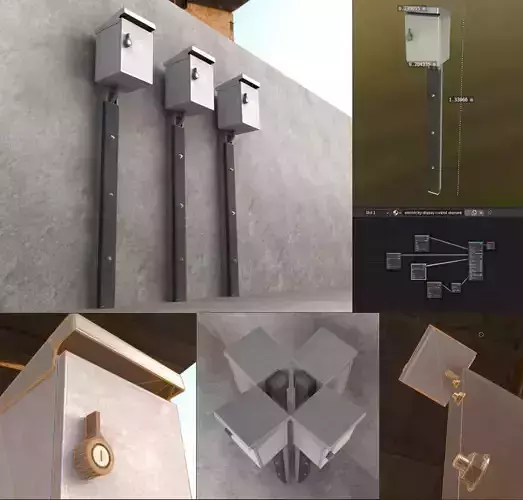Electrical Control Box  Low-poly 3D model