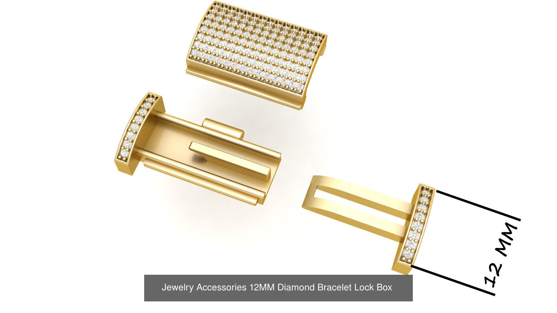  Diamond Bracelet Lock Box Combination of 6 sizes  3D Model Collection_1