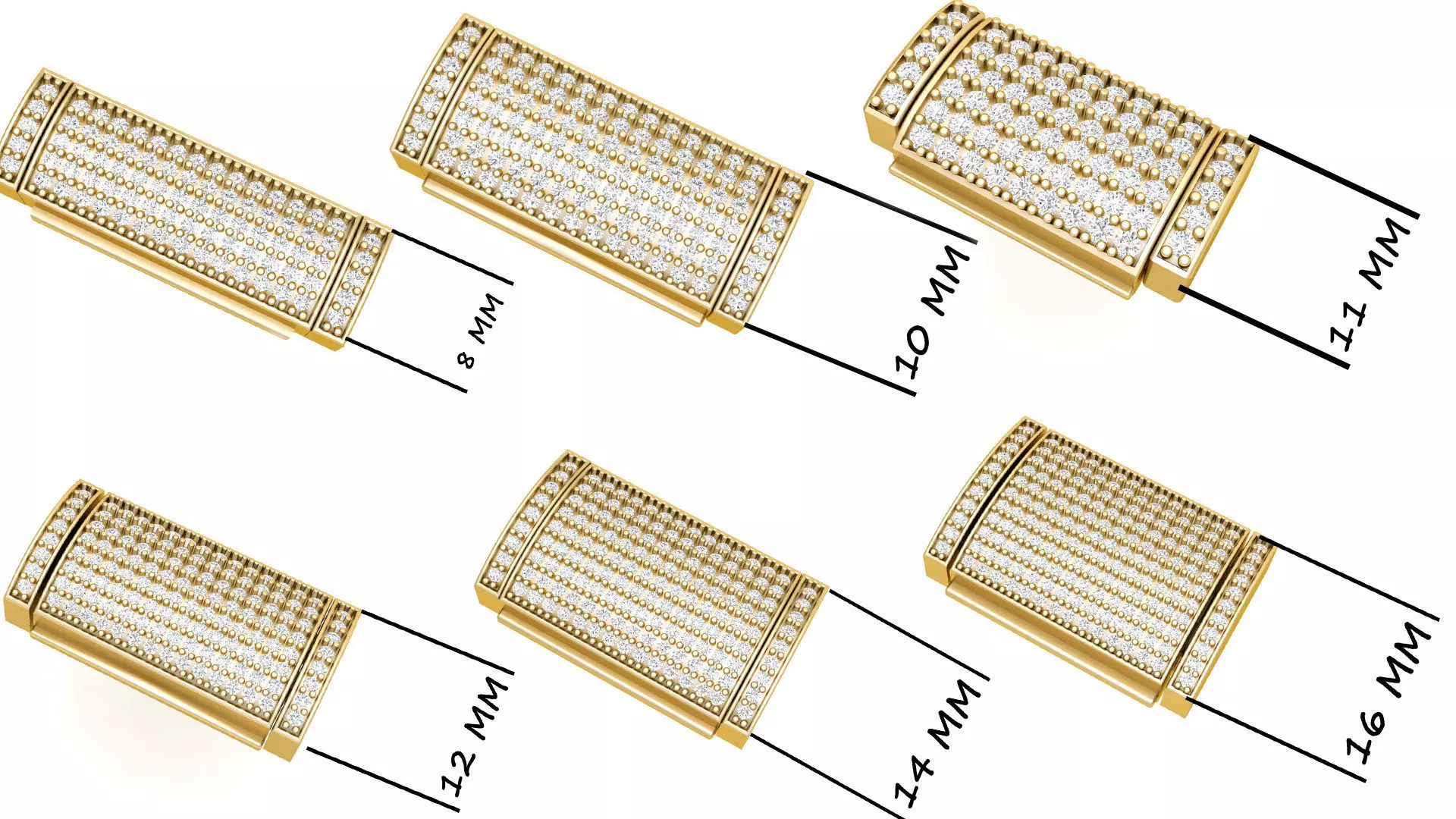  Diamond Bracelet Lock Box Combination of 6 sizes  3D Model Collection_0