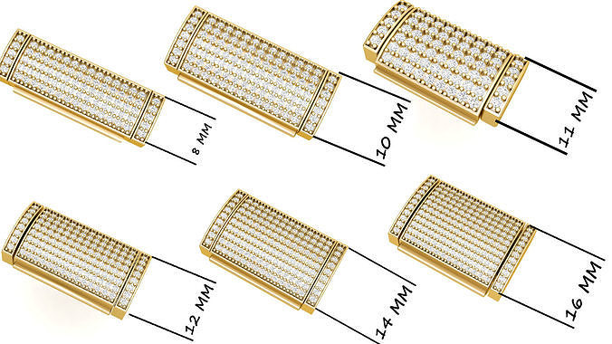  Diamond Bracelet Lock Box Combination of 6 sizes  3D Model Collection