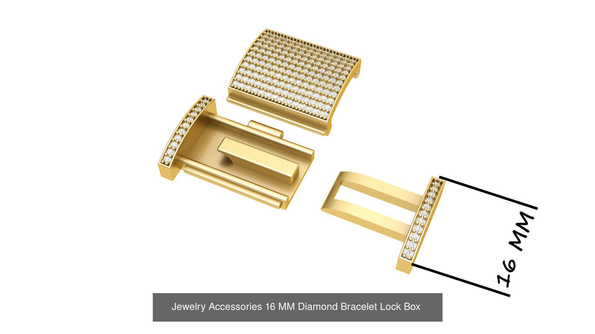  Diamond Bracelet Lock Box Combination of 6 sizes  3D Model Collection_2