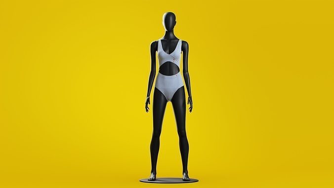 Woman swim Cutout Button-up One-piece 3D model