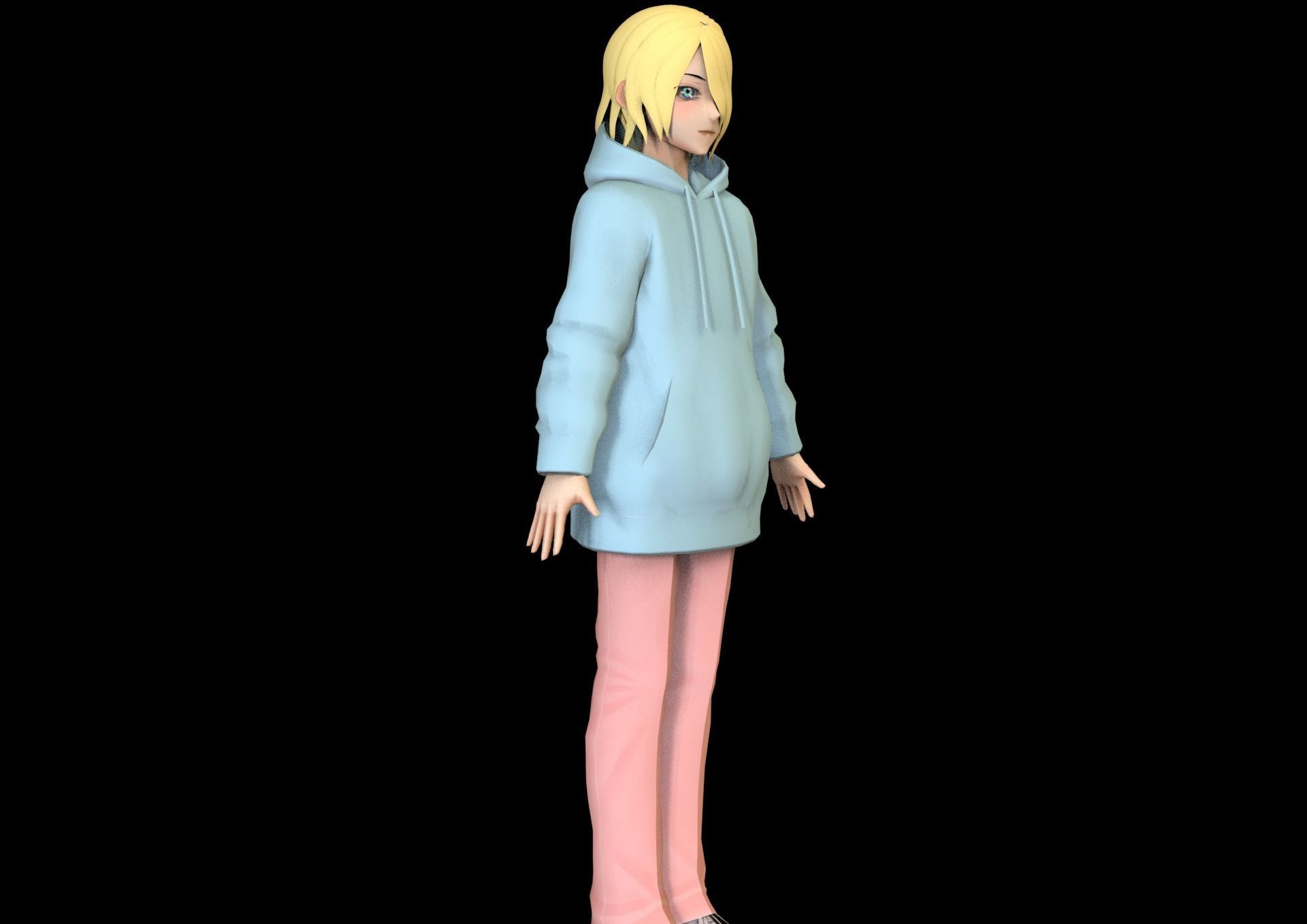 game ready Low Poly Anime Character 22 Low-poly 3D model_2