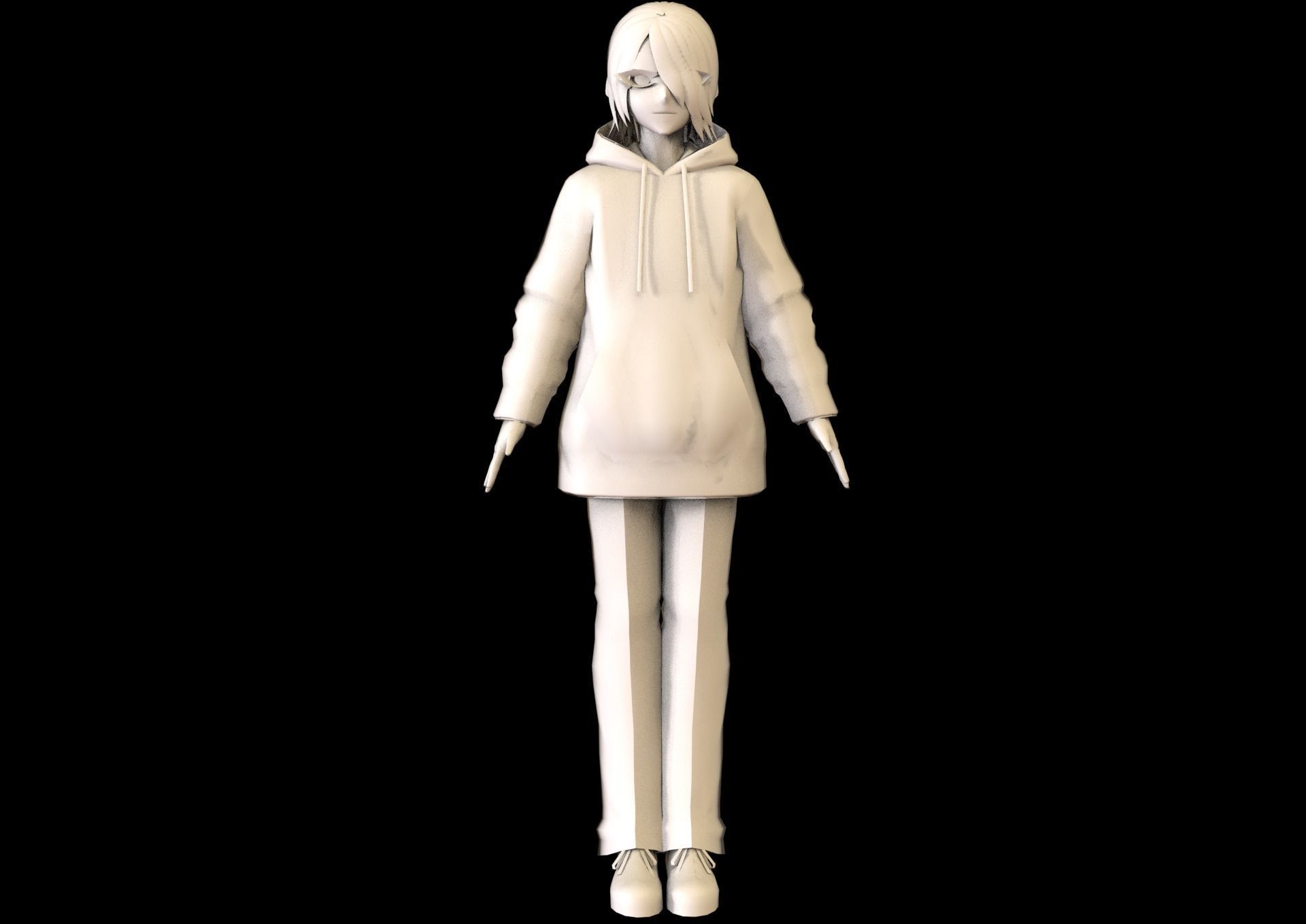 game ready Low Poly Anime Character 22 Low-poly 3D model_4