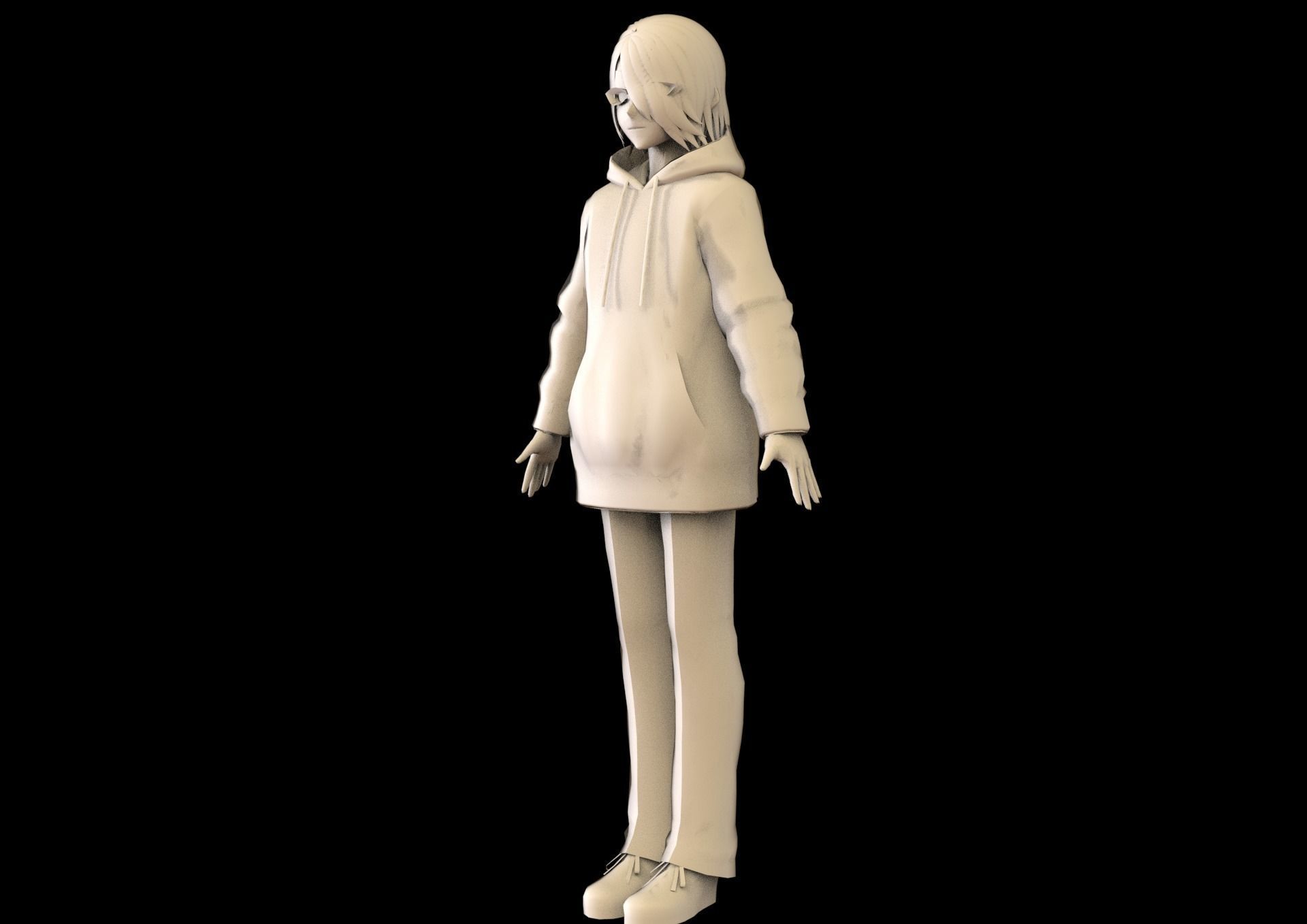 game ready Low Poly Anime Character 22 Low-poly 3D model_7