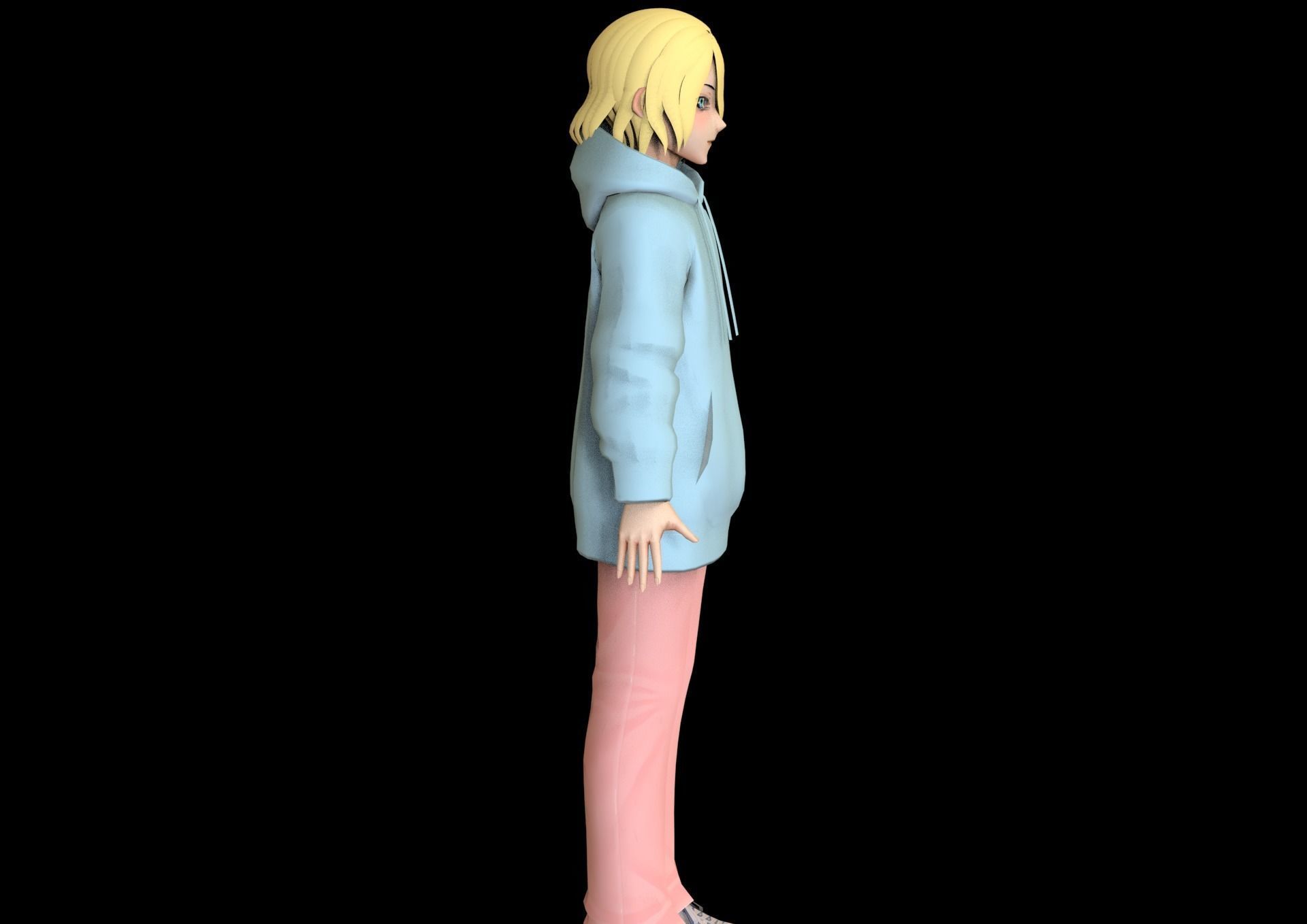 game ready Low Poly Anime Character 22 Low-poly 3D model_3