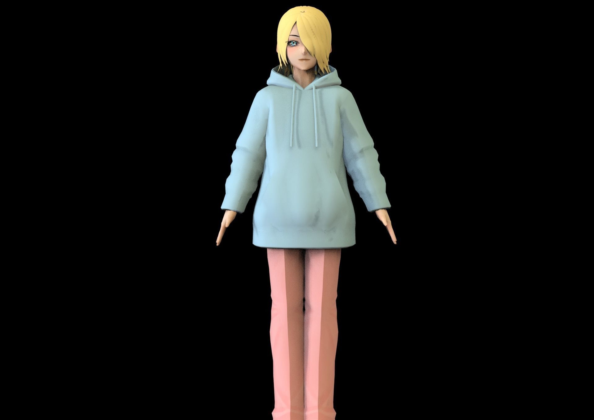 game ready Low Poly Anime Character 22 Low-poly 3D model_1