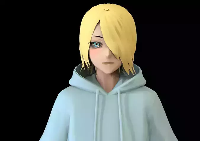 game ready Low Poly Anime Character 22 Low-poly 3D model
