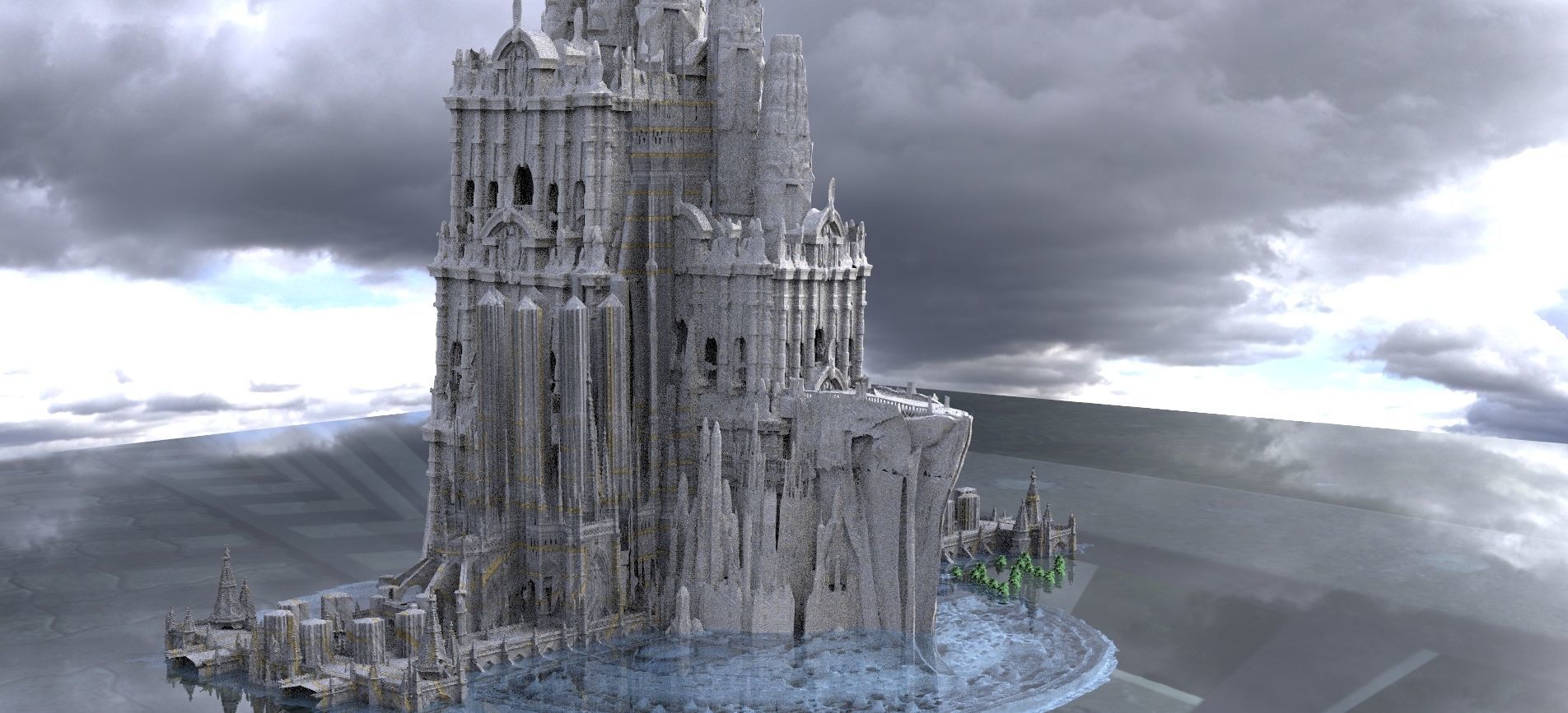 Ancient Hydronics system Temple 3D model_1