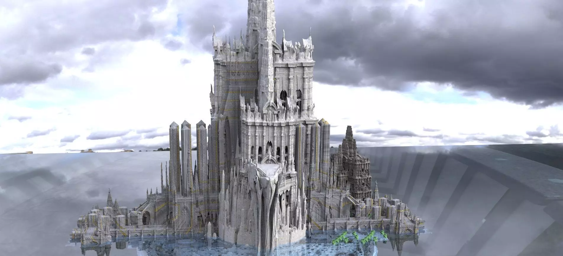 Ancient Hydronics system Temple 3D model_0