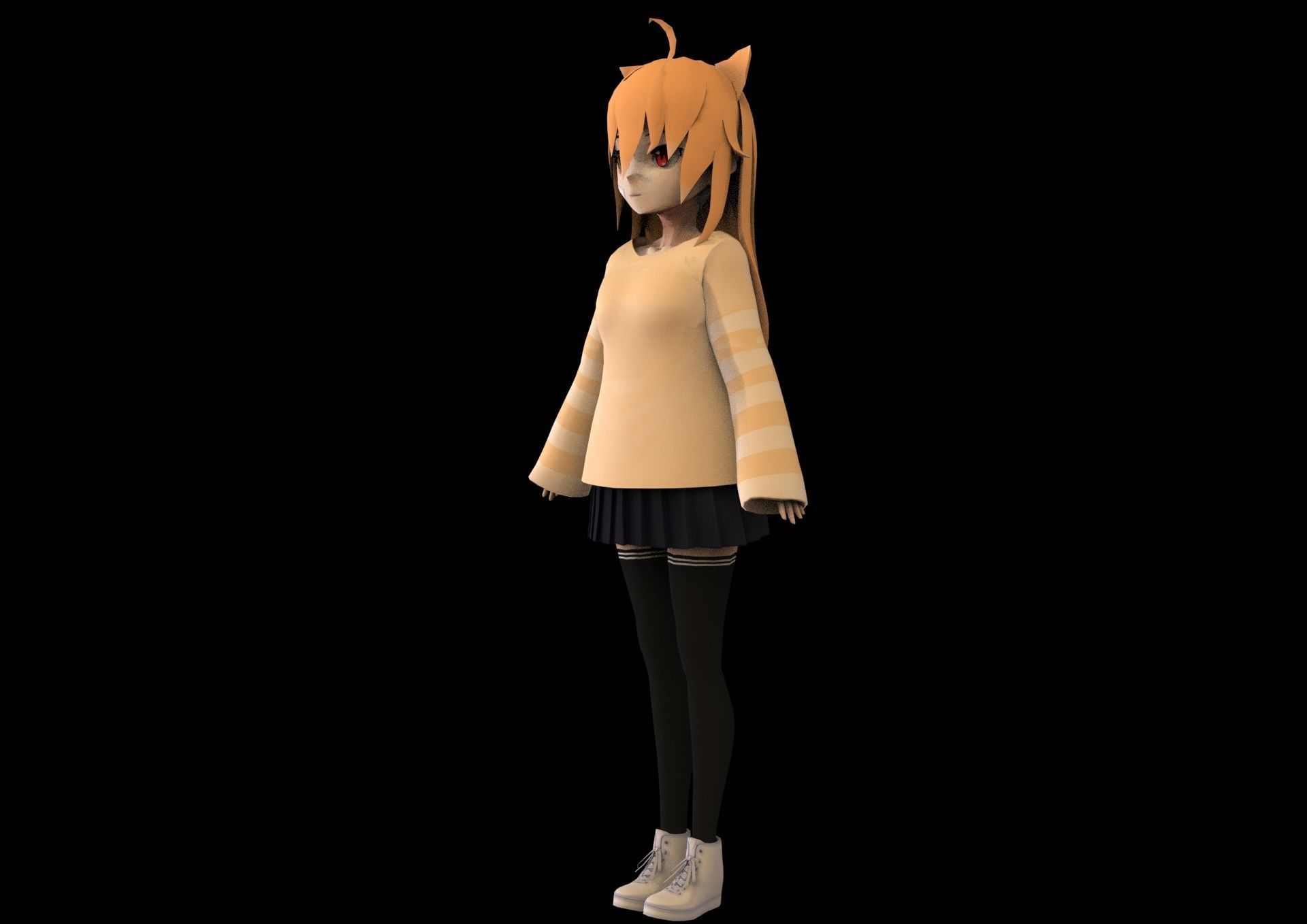 game ready Low Poly Anime Character 23 Low-poly 3D model_5