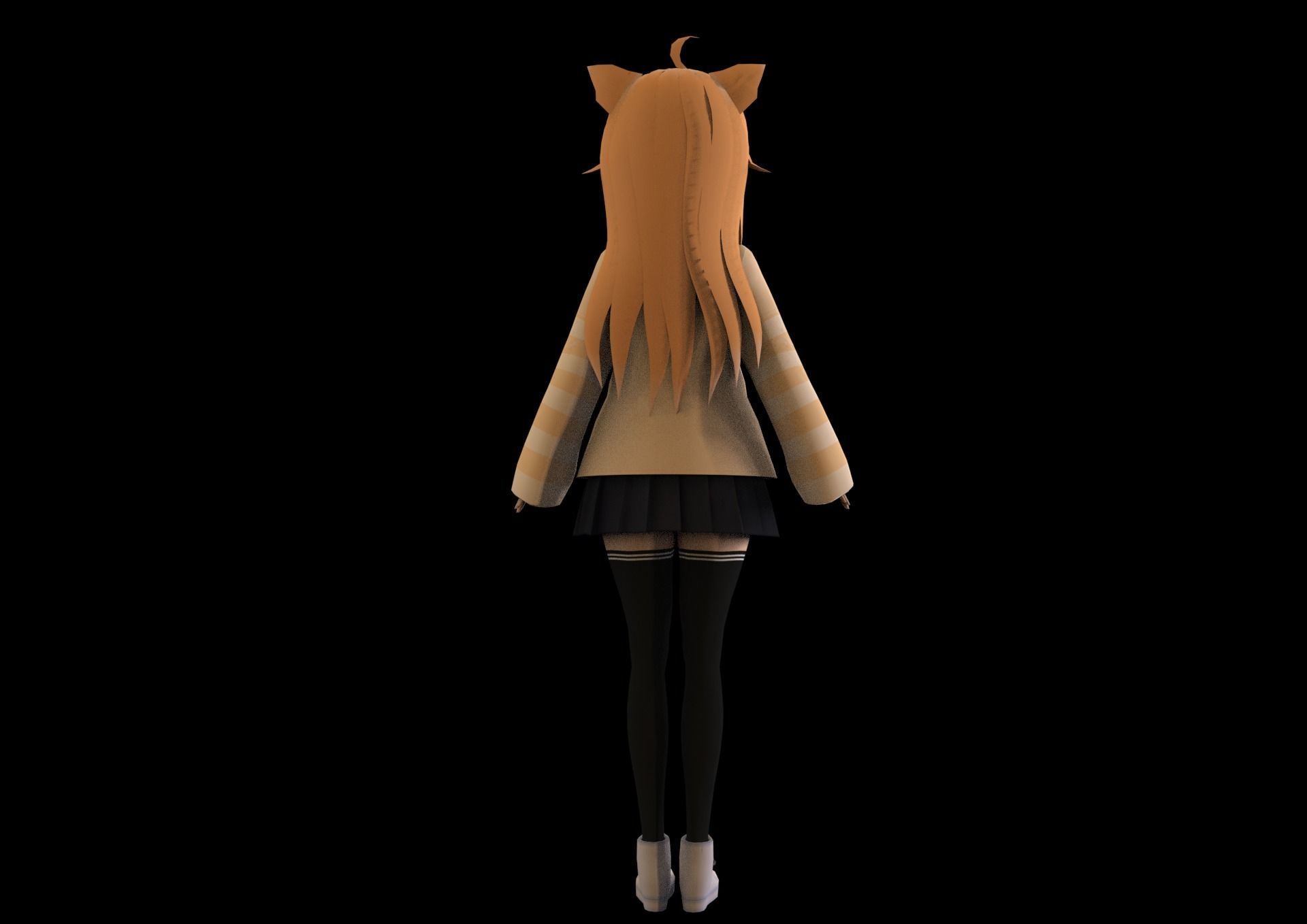 game ready Low Poly Anime Character 23 Low-poly 3D model_4