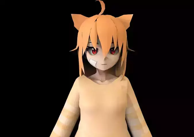 game ready Low Poly Anime Character 23 Low-poly 3D model