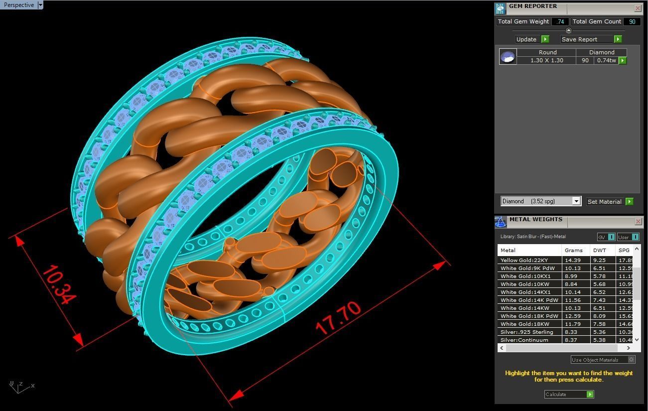 Chain Diamond ring - Miami Cuban ring - N8531A size 7 dot 5 3D print model_9