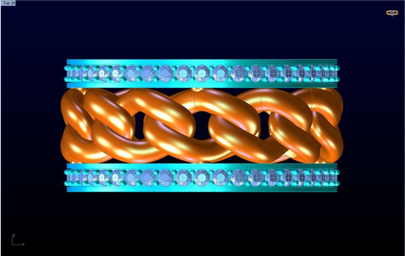 Chain Diamond ring - Miami Cuban ring - N8531A size 7 dot 5 3D print model_13