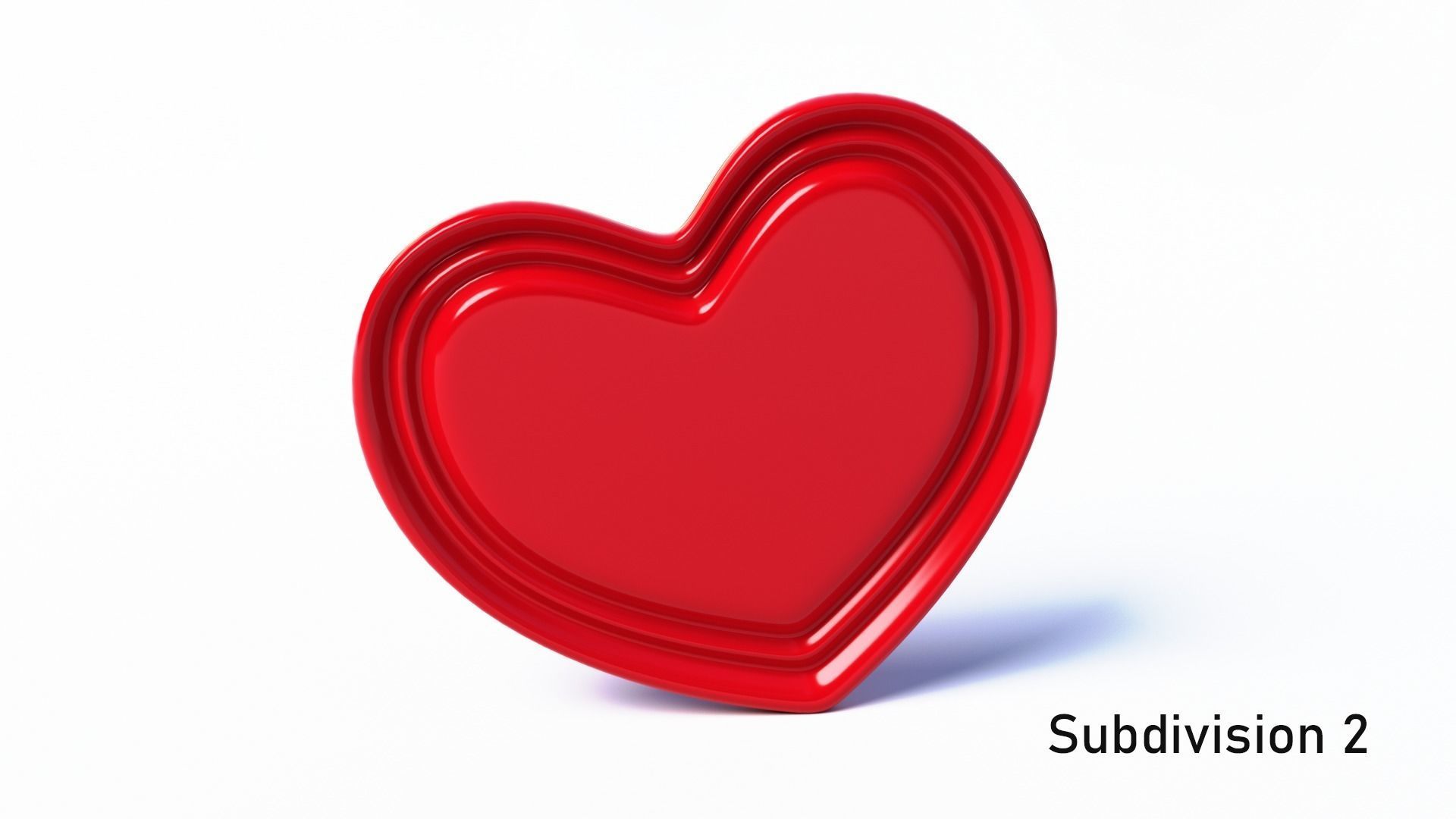 Heart Red and Blue 3D model_5