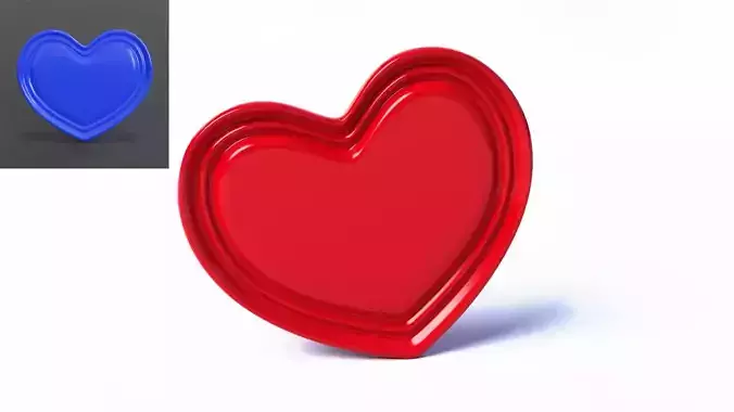 Heart Red and Blue 3D model