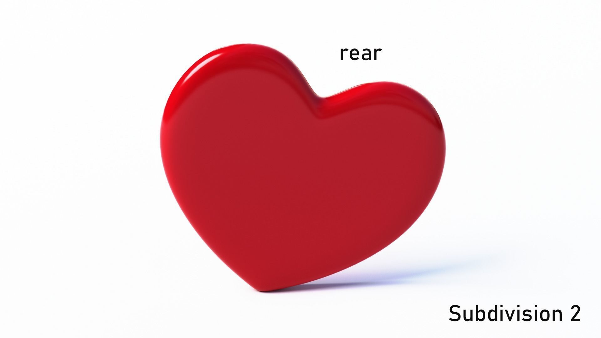 Heart Red and Blue 3D model_9