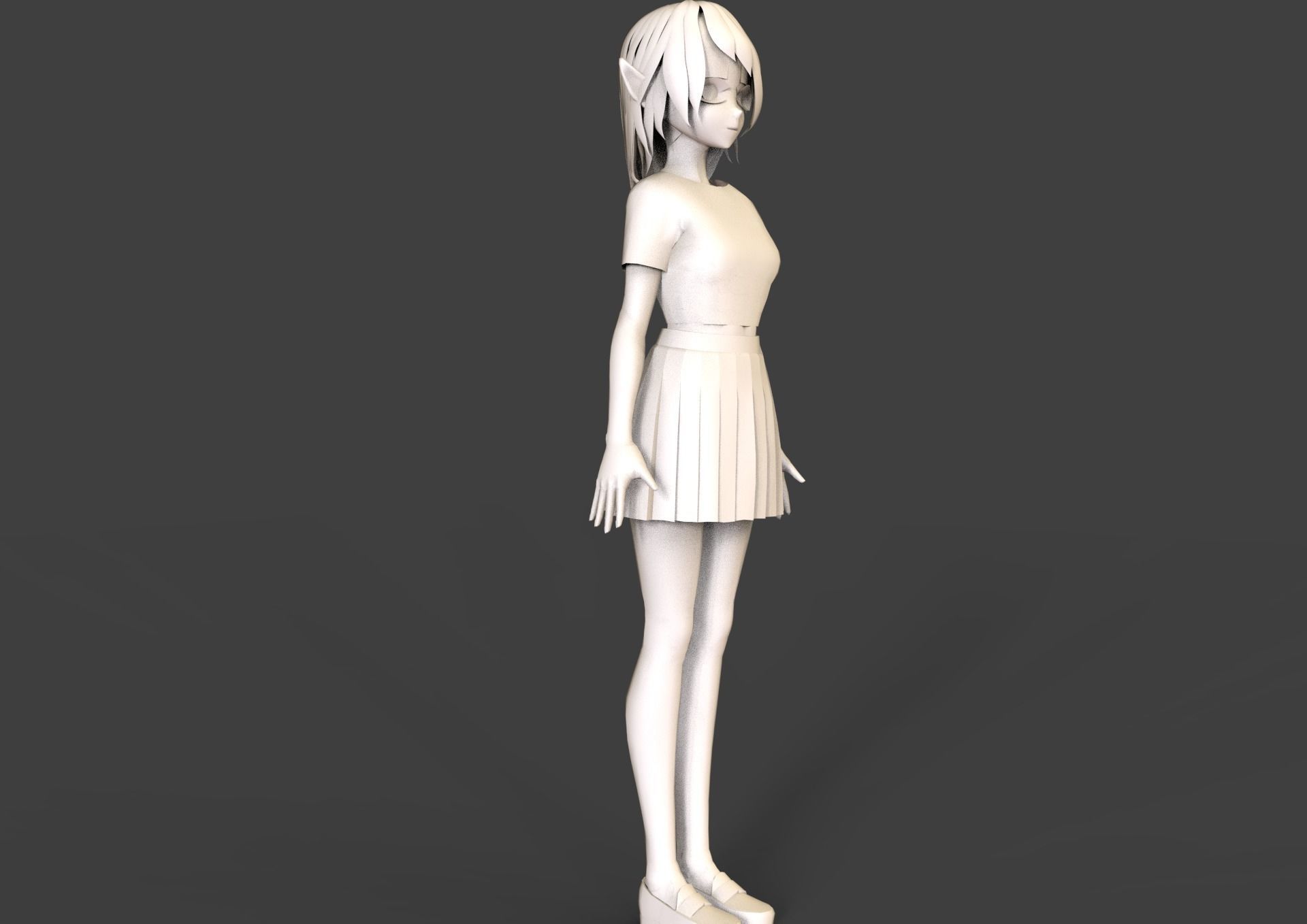 game ready Low Poly Anime Character 24 Low-poly 3D model_6