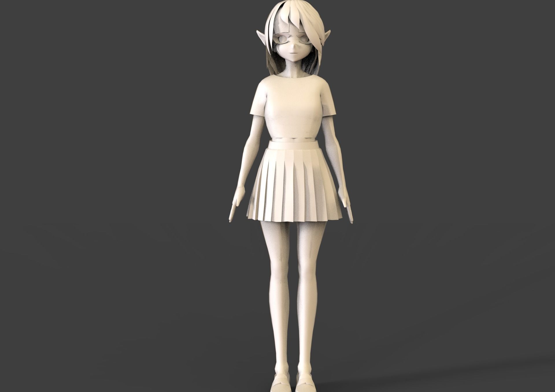 game ready Low Poly Anime Character 24 Low-poly 3D model_5