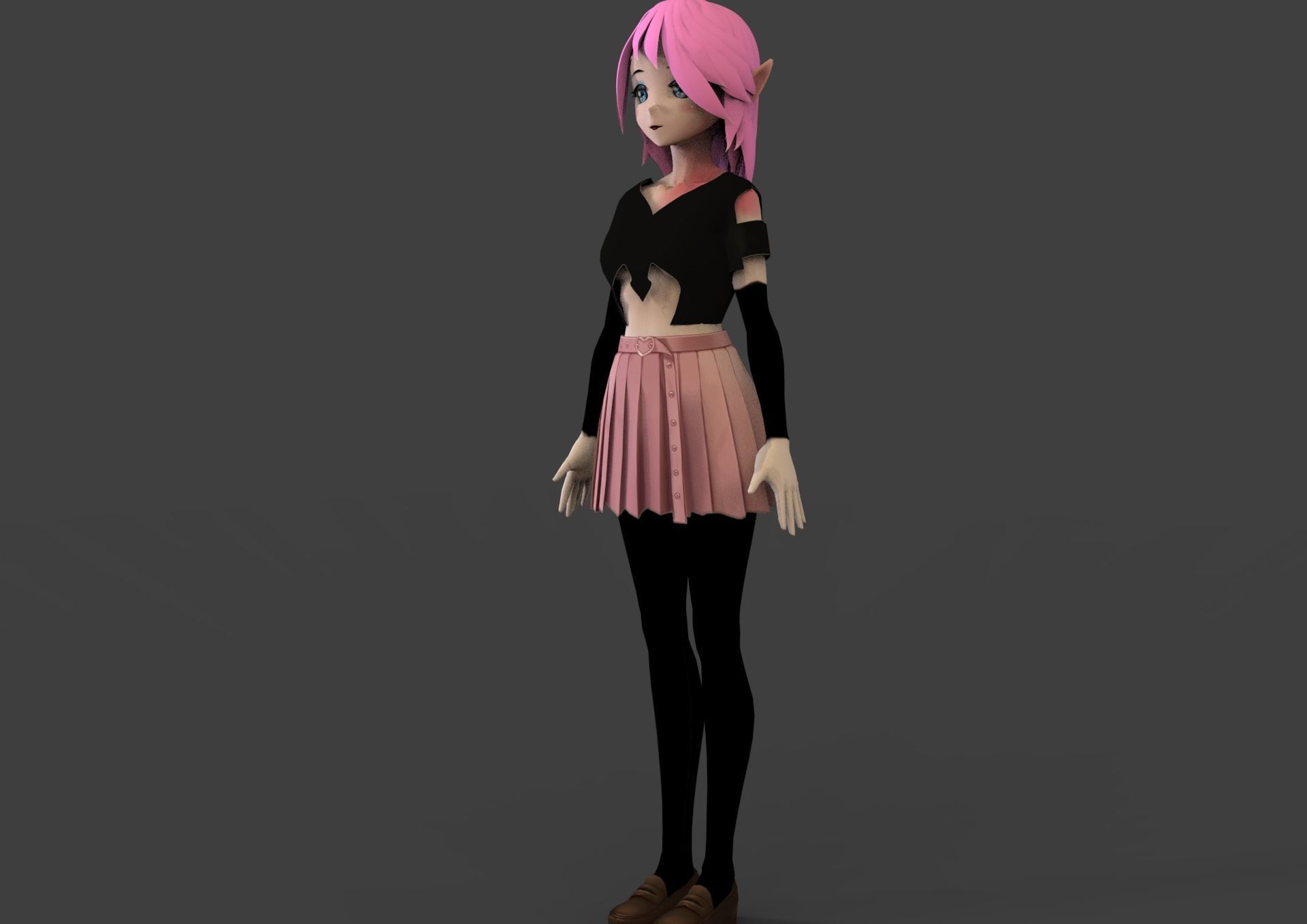 game ready Low Poly Anime Character 24 Low-poly 3D model_4