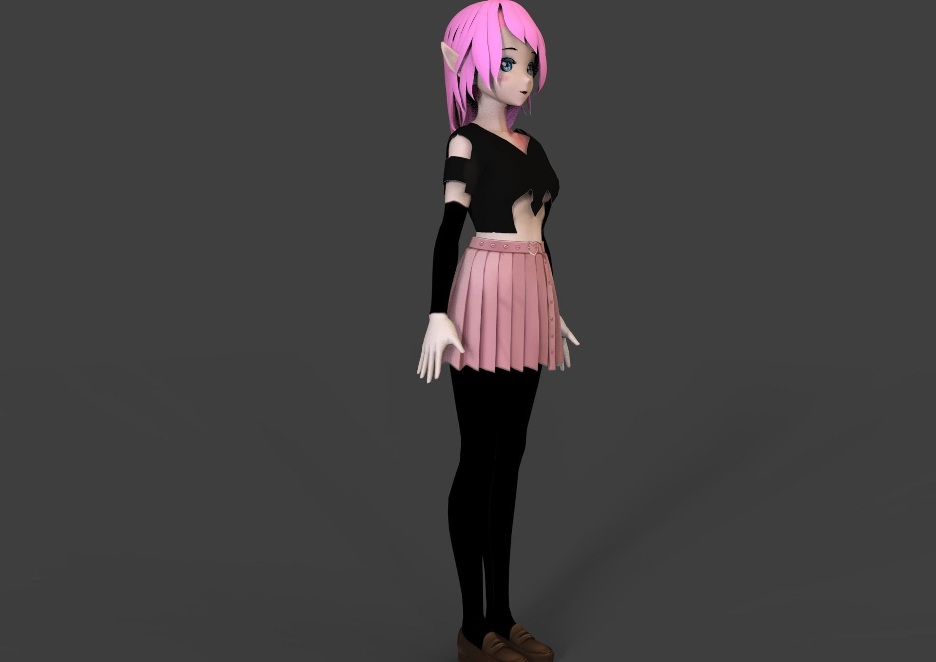 game ready Low Poly Anime Character 24 Low-poly 3D model_2