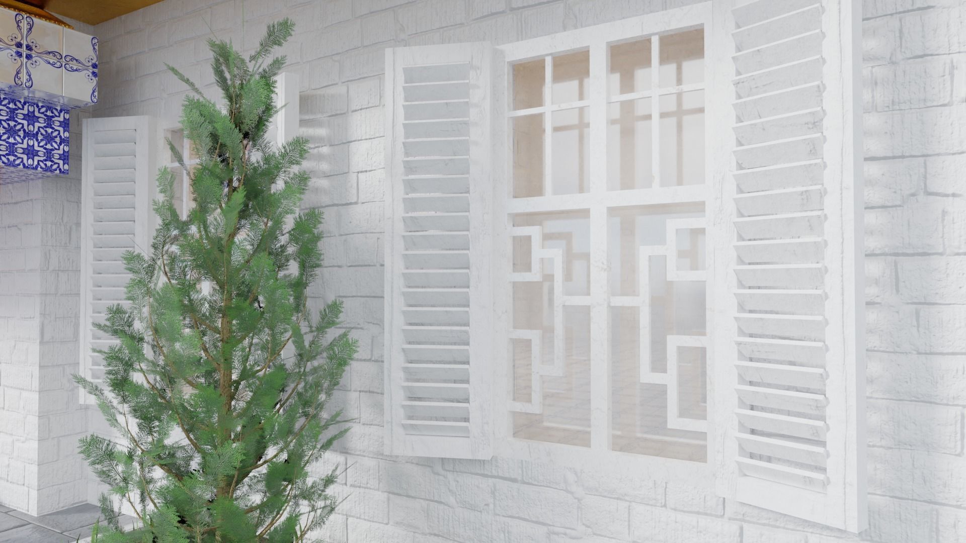 White Temple Low-poly 3D model_5