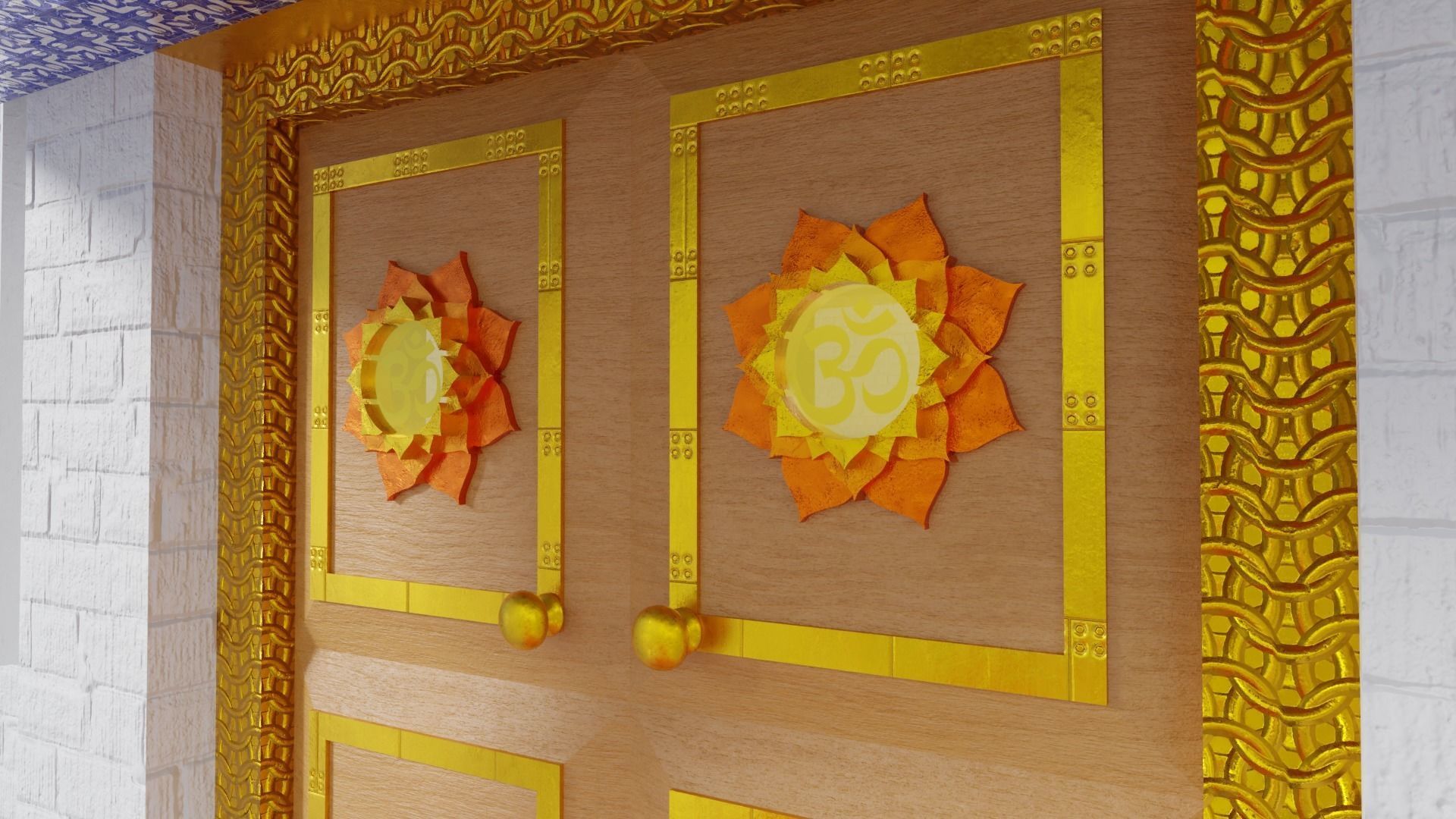 White Temple Low-poly 3D model_4