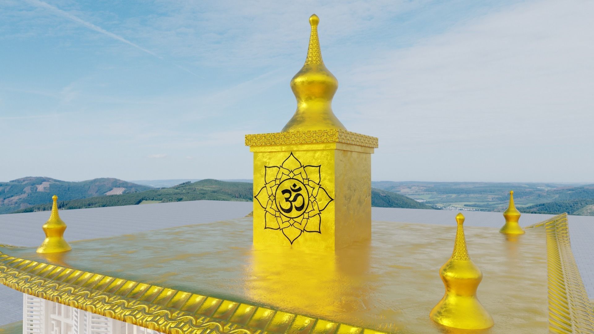 White Temple Low-poly 3D model_6