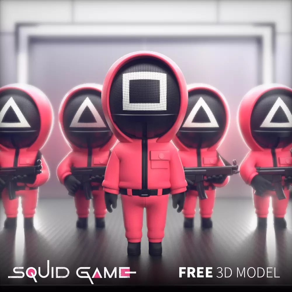 2021 ver Squid Game PinkSoldier FREE 3D model Free low-poly 3D model