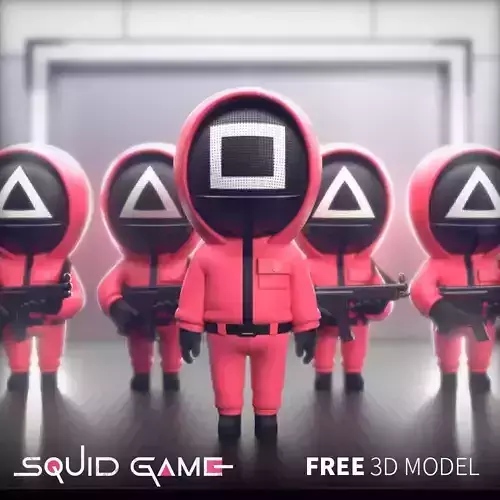 2021 ver Squid Game PinkSoldier FREE 3D model Free low-poly 3D model
