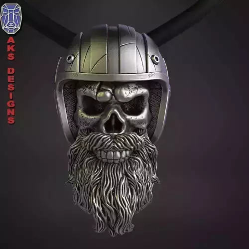 skull Pendant Jewelry Biker skull 5 3D print model