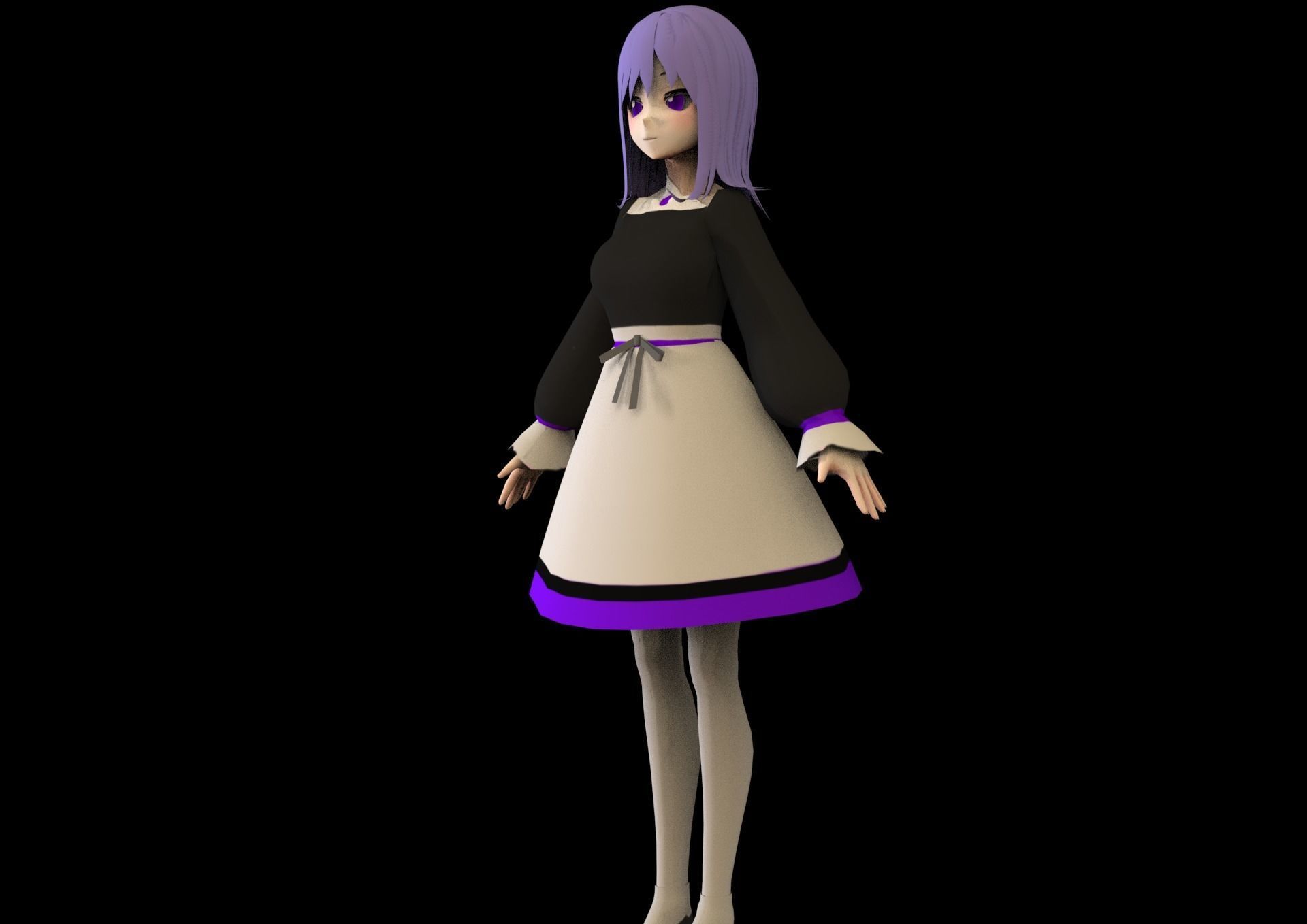 game ready Low Poly Anime Character 25 Low-poly 3D model_4