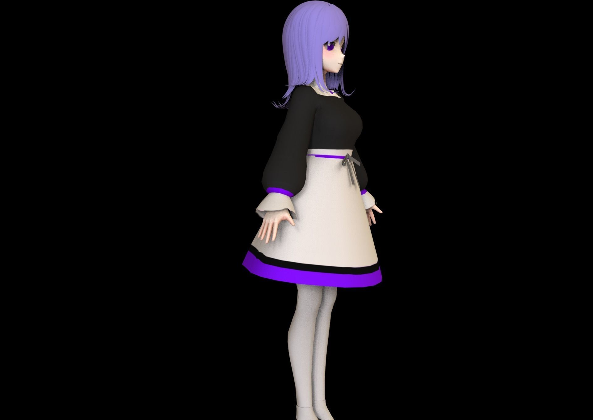game ready Low Poly Anime Character 25 Low-poly 3D model_2